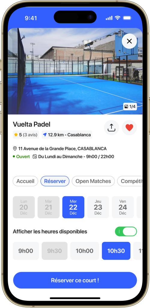 Réservation Terrain Vuelta Padel